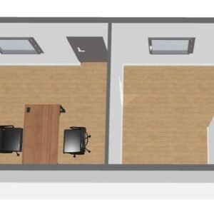 Conteneur social de 21 m² – WC et vestiaire
